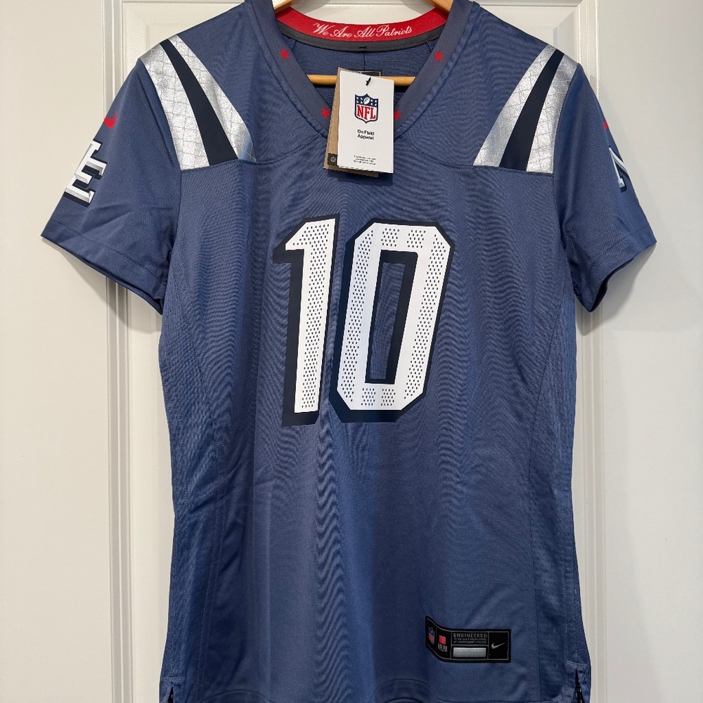 Drake Maye New England Patriots Rivalries Jersey Storm Blue